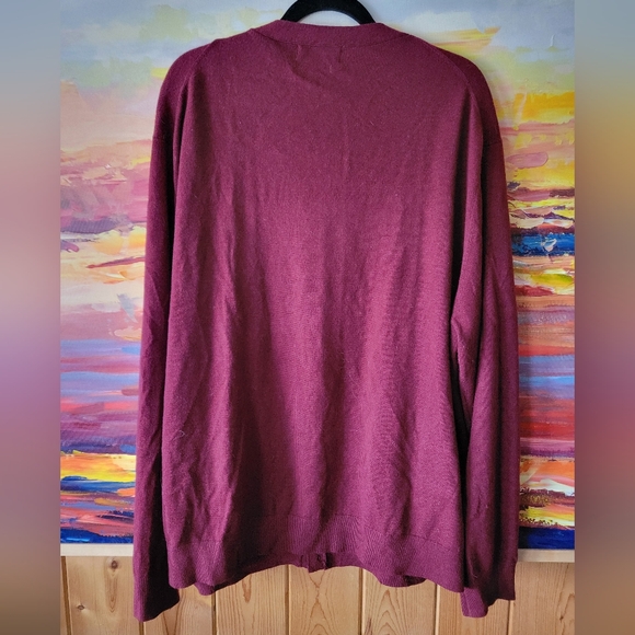 Kallspin Cashmere/Wool Blend V Neck Cardigan - Picture 2 of 4